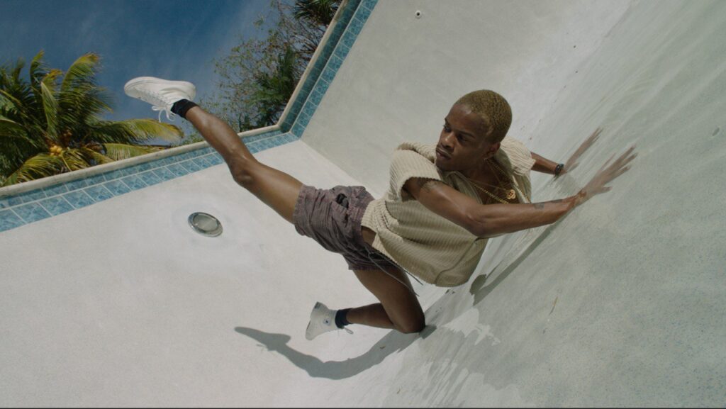 dancer performing in empty pool